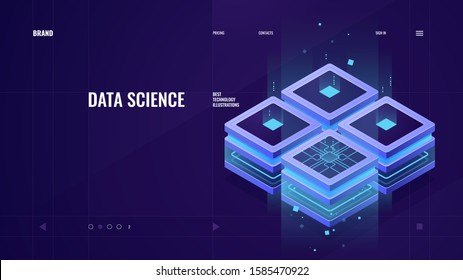 Ai Concept Big Data Processing Center Stock Vector (Royalty Free ...