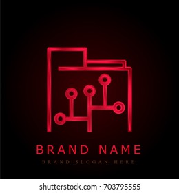 Big data red chromium metallic logo