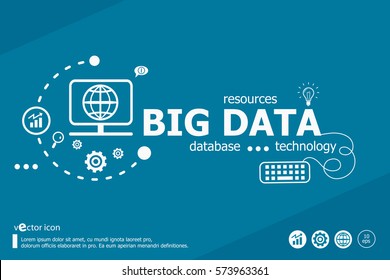 Big Data Related Words And Marketing Concept. Infographic Business. Project For Web Banner And Creative Process.