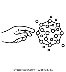 Big data revolution. Vector flat outline icon illustration isolated on white background.