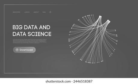 Big data and data science. Futuristic technology data visualisation.