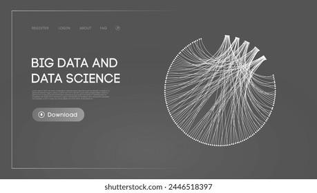 Big data and data science. Futuristic technology data visualisation.