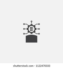 Big data scientist base icon. Simple sign illustration. Big data scientist symbol design from big data, database series. Can be used for web, print and mobile