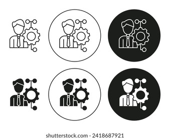 conjunto de iconos de línea plana de gran data science. vector de ilustración de línea Thin de gran data science