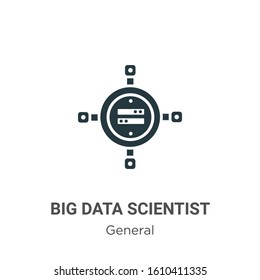 Big data scientist glyph icon vector on white background. Flat vector big data scientist icon symbol sign from modern general collection for mobile concept and web apps design.