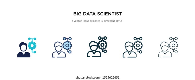 big data scientist icon in different style vector illustration. two colored and black big data scientist vector icons designed in filled, outline, line and stroke style can be used for web, mobile,