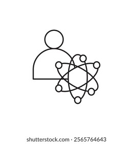 big data scientist icon line art vector