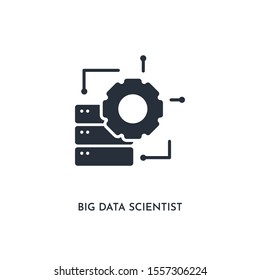 big data scientist icon. simple element illustration. isolated trendy filled big data scientist icon on white background. can be used for web, mobile, ui.
