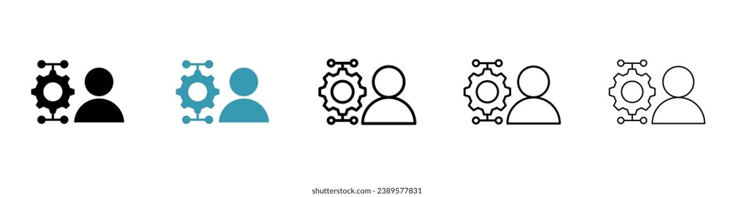 Big data scientist line icon set for UI designs.