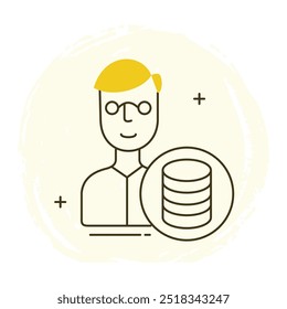 Big Data and Data Scientist Machine Learning Vector Icon Design, AI, Algorithms, Data Analysis, Data Science, Predictive Analytics, Statistics,