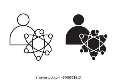 big data scientist outline icon collection or set. big data scientist Thin vector line art