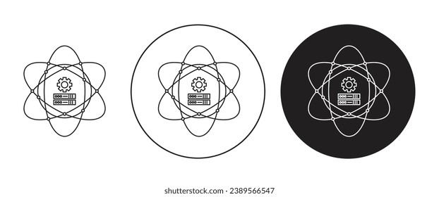 Big data scientist vector illustration set in black color.