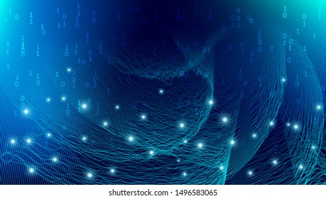 Big Data Server. Gradient Technology Visualization. 3d Neon Grid. Blue Business Poster. Big Data Blue. Neon Technology Background. Tech Motion. Futuristic Digital Network. Big Data Social.