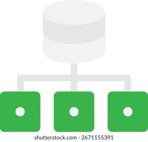 Big Data Server Icon Vector Flat Illustration