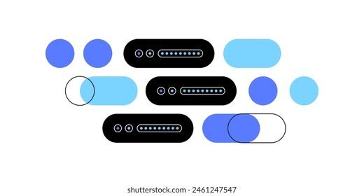 Big data, server and data units. Abstract flat illustration. Web banner, infographic element. Vector file.