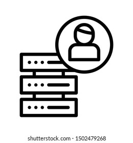 Big Data Server User Access Control Vector Icon