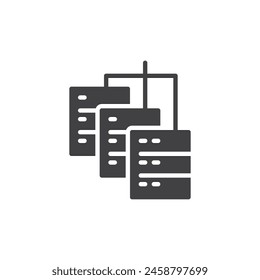 Big Data Server vector icon. filled flat sign for mobile concept and web design. Database storage glyph icon. Symbol, logo illustration. Vector graphics