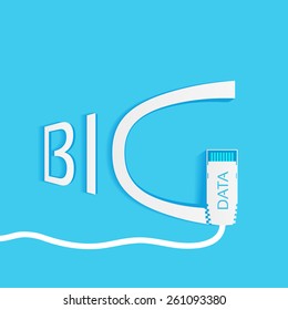 Big data sign vector, cable with RJ45 connector