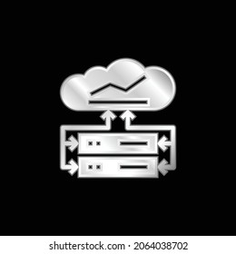 Icono metálico plateado de Big Data