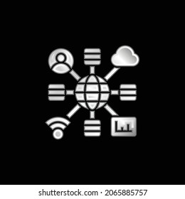 Metallic-Symbol mit Big Data-Silber
