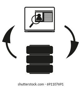Big data Site search Vector black icon on white background.