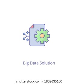 Big Data Solution icon in vector. Logotype