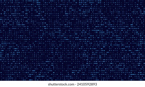 Big Data Sorting Pixels. Blockchain Computer Data Flow Flying Bits Visualization. Random Data Lines. Pixel Data Flow Matrix in Metaverse Cyberspace Vector Illustration.