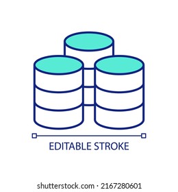 Big Data Storage RGB Color Icon. Digital Files. High Volume Of Data. Storage Architecture And Capacity. Isolated Vector Illustration. Simple Filled Line Drawing. Editable Stroke. Arial Font Used