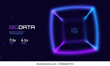 Big Data Storage Technology. Abstract Data Cube Background. Modern Technology Banner. Information Server. Data Science Computer Science Algorithms Vector Illustration.