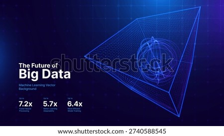 Big Data Storage Technology. Abstract Data Cube Background. Modern Technology Banner. Information Server. Data Science Computer Science Algorithms Vector Illustration.