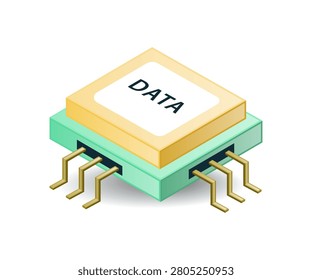 Big Data Storage Technology Illustration with Digital Database Processor Concept