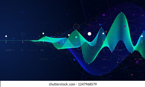 Big Data Stream Futuristic Infographic Business Analytics Presentation, Vector Illustration