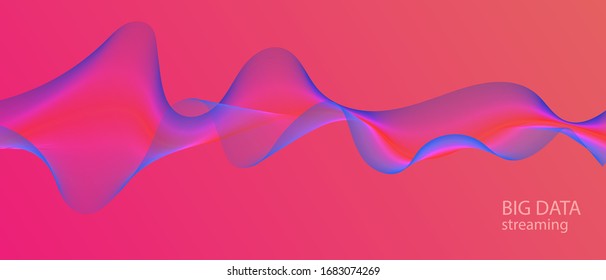 Big Data Stream Futuristic Vector Equalizer. Pink Blue Purple Matrix Geometric Banner. Punk Gradient Overlay. Grunge Music Wallpaper Technology Presentation. 3D Liquid Waves. Data Fractal Slide.