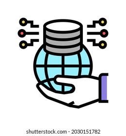 big data for sustainable development social problem color icon vector. big data for sustainable development social problem sign. isolated symbol illustration