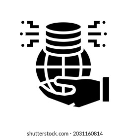 big data para el desarrollo sostenible social problema glifo vector icono. signo de problemas sociales de big data para el desarrollo sostenible. símbolo de contorno aislado ilustración negra