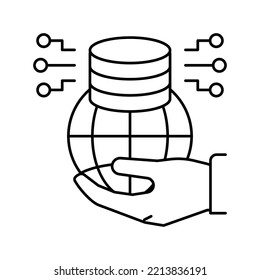 big data for sustainable development social problem line icon vector. big data for sustainable development social problem sign. isolated contour symbol black illustration