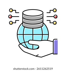 big data for sustainable development social problem color icon vector. big data for sustainable development social problem sign. isolated symbol illustration