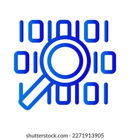 Big data symbol. Information search binar technology. Network icon with one and zero,
