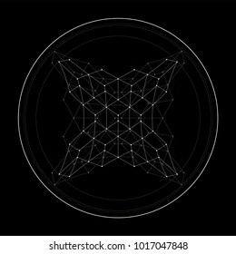 Big data tech polygon abstract background