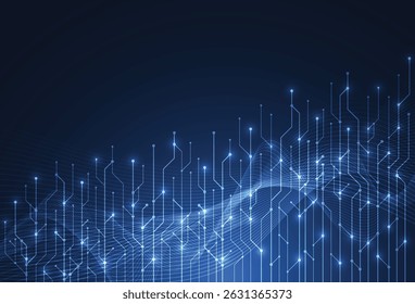 Big data technology background. Digital data flow design. High speed light trails cyberspace. Vector illustration