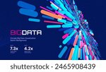 Big Data Technology Lines. Digital Data Flow Vector Background. 5G Wireless Data Transmission. High Speed of Light Trails. Information Flow in Virtual Reality Cyberspace. Vector Illustration.