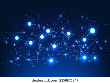 Big data technology Lines overlaid and intertwined together with a glow represent the transmission of large amounts of data to a system that is secured through a high-speed internet network.