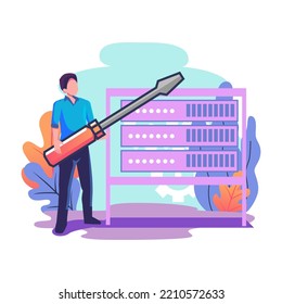 Big data tools flat style  illustratin design