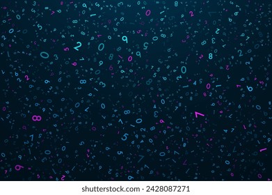 Big data transfer concepts in internet. Abstract virtual stream. Flowing digital code. Storage cloud structure. Graphic concept for your design.