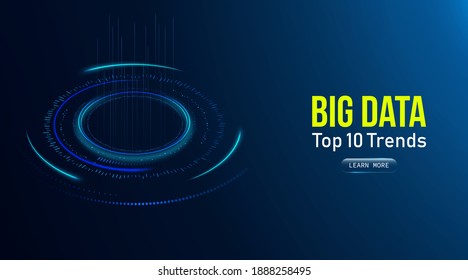 Big Data Trends Web-Banner. Datenvisualisierung mit Punkten und Linien
