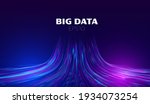 Big data vector background. Data funnel ai network. Quantum technology bigdata