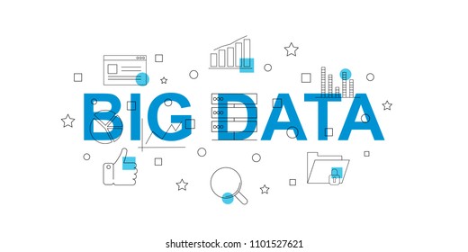 Big Data Vector Banner Word Line Stock Vector (Royalty Free) 1101527621 ...