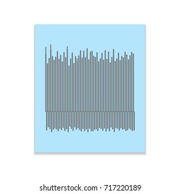 Big data Vector black icon on color sticker. Material design