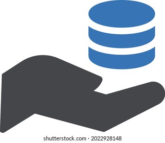 big data vector glyph colour icon