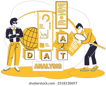 Ilustração do vetor de Big Data. Controle, sentinela vigilante, guarda portas para o reino Big Data Privacidade, véu sagrado, protege indivíduos na catedral Big Data Analytics Contabilidade, escriba meticuloso